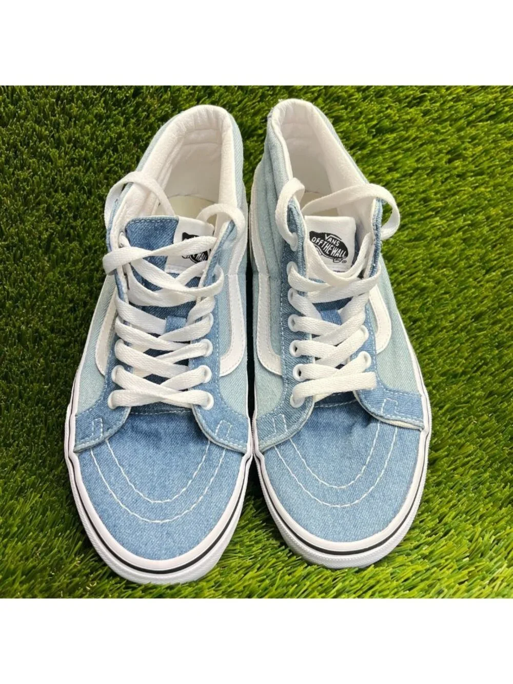 Vans Sk8-Mid Reissue Denim 2-Tone Womens Size 8.5 Blue Athletic Shoes Sneakers